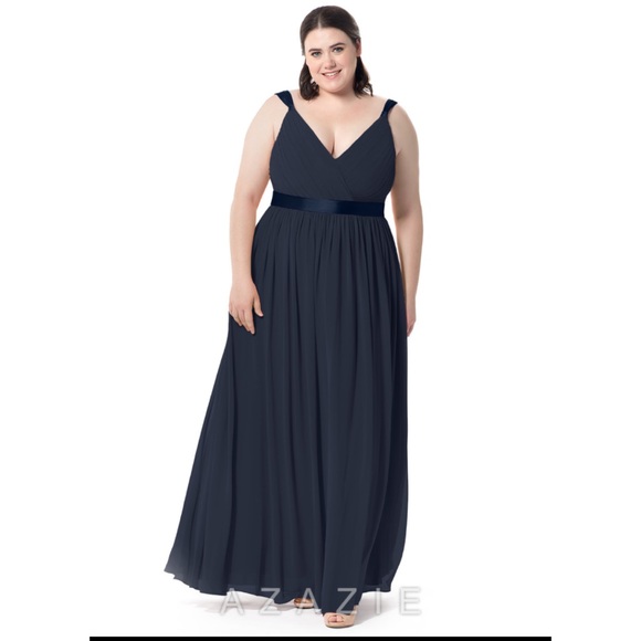 Azazie Dresses & Skirts - Azazie Leanna Gown Navy Blue